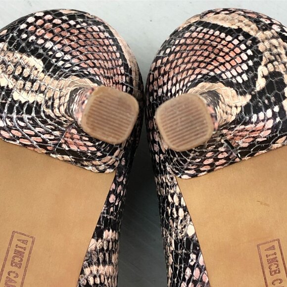 Vince Camuto Women's Size 6M Aparla Brown Snake Print Leather High Heel Pumps - Picture 12 of 16